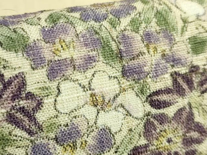 平和屋本店＊極上　夏物　九寸名古屋帯　手描き　草花文　絹麻　逸品　DZAB8889kh6