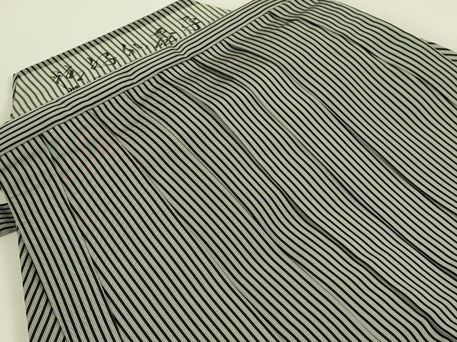 平和屋本店●極上　男性　人間国宝　甲田綏郎　精好仙台平　行灯袴　縞　逸品　DZAB8891kh6