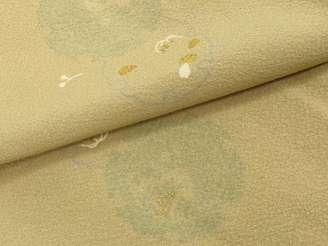 平和屋着物∞極上　道中着　ロング丈　雪輪花文　金彩　薄い桑染色地　逸品　DZAB8892kh6
