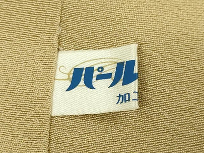 平和屋着物∞極上　道中着　ロング丈　雪輪花文　金彩　薄い桑染色地　逸品　DZAB8892kh6