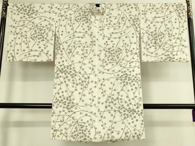 平和屋本店∞極上　青山みとも　長羽織　枝花文　反端付き　逸品　DZAB8895kh6
