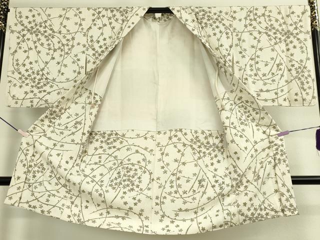平和屋本店∞極上　青山みとも　長羽織　枝花文　反端付き　逸品　DZAB8895kh6