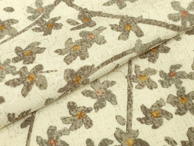 平和屋本店∞極上　青山みとも　長羽織　枝花文　反端付き　逸品　DZAB8895kh6