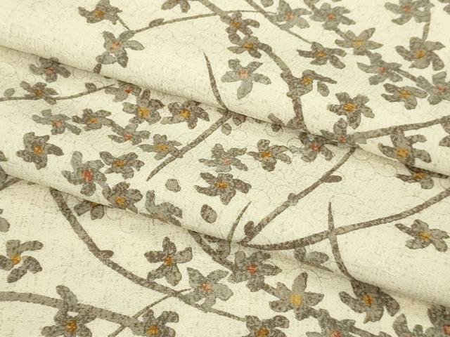 平和屋本店∞極上　青山みとも　長羽織　枝花文　反端付き　逸品　DZAB8895kh6