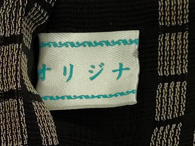 平和屋着物∞極上　長羽織　スリーシーズン　春夏秋　塵除け　紗　吉野間道　市松　黒地　逸品　未使用　DZAB8905kh6