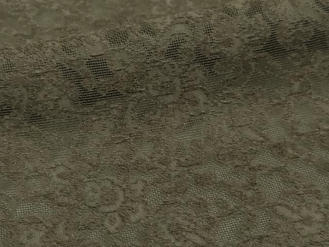 平和屋着物∞極上　道中着　スリーシーズン　春夏秋　塵除け　ロング丈　花唐草紋紗　憲法黒茶色　京都きもの友禅扱い　逸品　DZAB8909kh6
