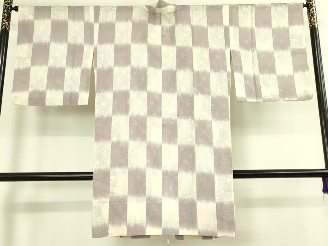 平和屋着物∞極上　道中着　スリーシーズン　春夏秋　塵除け　ロング丈　紗　市松草花　逸品　DZAB8910kh6
