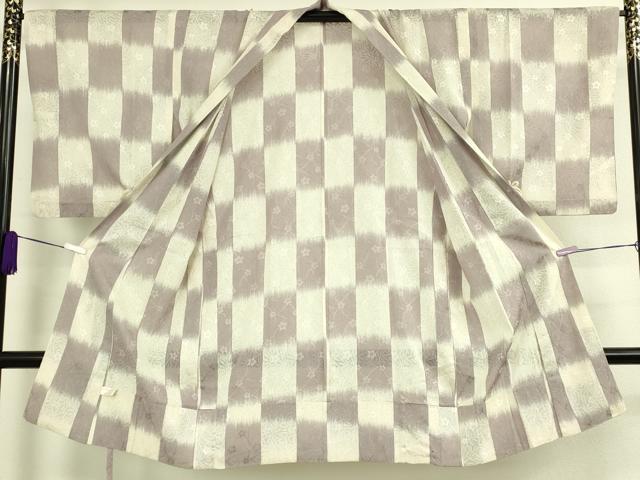 平和屋着物∞極上　道中着　スリーシーズン　春夏秋　塵除け　ロング丈　紗　市松草花　逸品　DZAB8910kh6