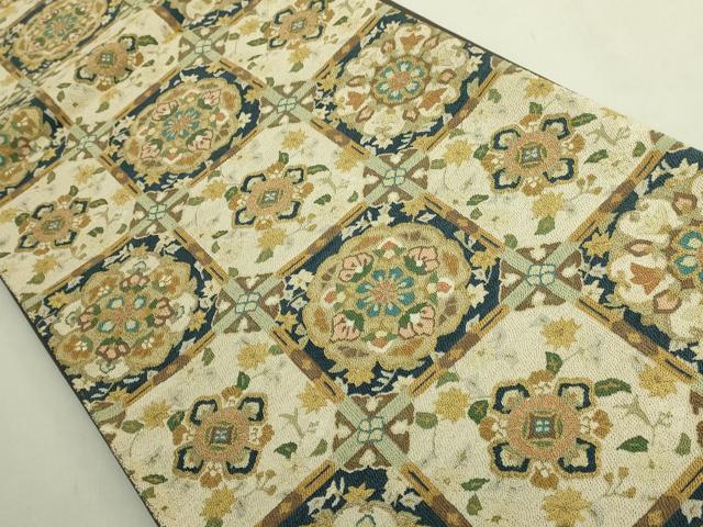 平和屋本店●最高級　中国三大刺繍　総相良刺繍　総刺繍　袋帯　200万粒　総詰め　格天井花文　金糸　逸品　DZAB8917kh6