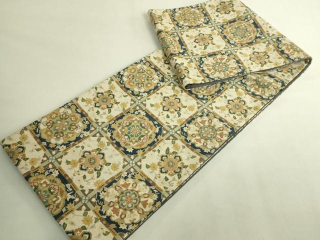 平和屋本店●最高級　中国三大刺繍　総相良刺繍　総刺繍　袋帯　200万粒　総詰め　格天井花文　金糸　逸品　DZAB8917kh6