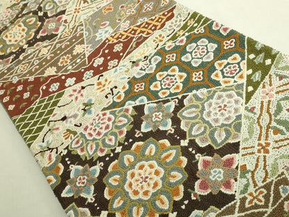 平和屋本店●最高級　中国三大刺繍　総相良刺繍　総刺繍　袋帯　200万粒　総詰め　切り嵌め花文　金糸　逸品　DZAB8918kh6