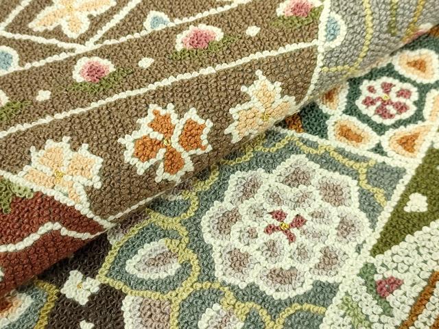 平和屋本店●最高級　中国三大刺繍　総相良刺繍　総刺繍　袋帯　200万粒　総詰め　切り嵌め花文　金糸　逸品　DZAB8918kh6
