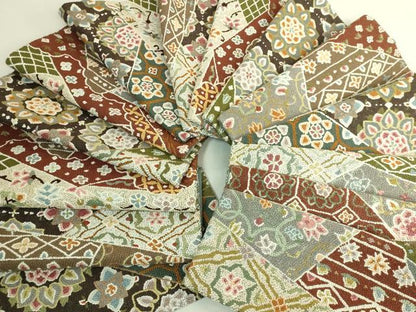 平和屋本店●最高級　中国三大刺繍　総相良刺繍　総刺繍　袋帯　200万粒　総詰め　切り嵌め花文　金糸　逸品　DZAB8918kh6