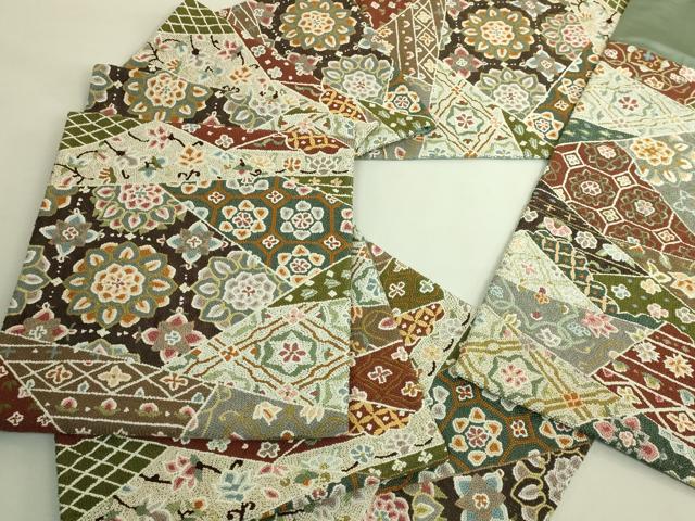 平和屋本店●最高級　中国三大刺繍　総相良刺繍　総刺繍　袋帯　200万粒　総詰め　切り嵌め花文　金糸　逸品　DZAB8918kh6