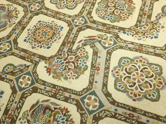 平和屋本店●最高級　中国三大刺繍　総相良刺繍　総刺繍　袋帯　200万粒　総詰め　向かい鳥蜀江花文　金糸　逸品　DZAB8919kh6