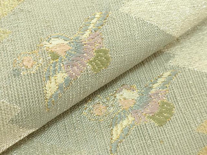 平和屋着物●極上　九寸開き名古屋帯　唐織　松皮菱飛鳥文　金銀糸　ゑり善扱い　逸品　DZAB8922kh6