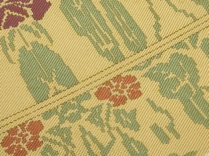 平和屋着物●極上　俵屋　人間国宝　喜多川平朗  有職織物　九寸名古屋帯　草花文　逸品　DZAB8923kh6