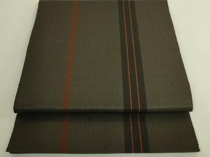 平和屋本店●極上　本場黄八丈　黒黄八　八寸名古屋帯　間道　逸品　DZAB8926kh6