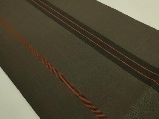 平和屋本店●極上　本場黄八丈　黒黄八　八寸名古屋帯　間道　逸品　DZAB8926kh6