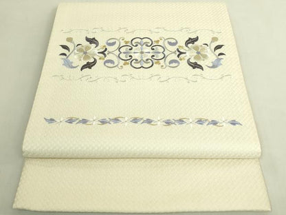 平和屋着物●極上　太鼓柄　京袋帯　WAKKA　ワッカ　総刺繍　花唐草　金糸　逸品　未使用　DZAB8934kh6