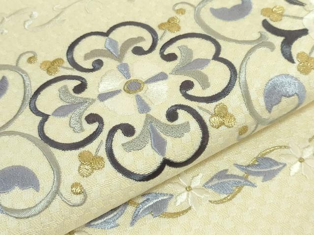 平和屋着物●極上　太鼓柄　京袋帯　WAKKA　ワッカ　総刺繍　花唐草　金糸　逸品　未使用　DZAB8934kh6