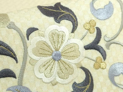 平和屋着物●極上　太鼓柄　京袋帯　WAKKA　ワッカ　総刺繍　花唐草　金糸　逸品　未使用　DZAB8934kh6