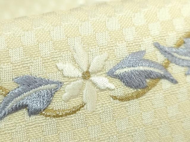 平和屋着物●極上　太鼓柄　京袋帯　WAKKA　ワッカ　総刺繍　花唐草　金糸　逸品　未使用　DZAB8934kh6