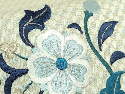 平和屋着物●極上　太鼓柄　京袋帯　WAKKA　ワッカ　総刺繍　花唐草　銀糸　逸品　DZAB8935kh6