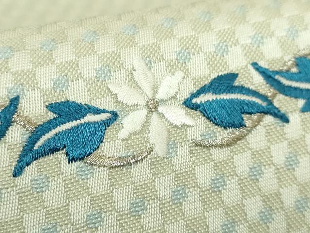 平和屋着物●極上　太鼓柄　京袋帯　WAKKA　ワッカ　総刺繍　花唐草　銀糸　逸品　DZAB8935kh6