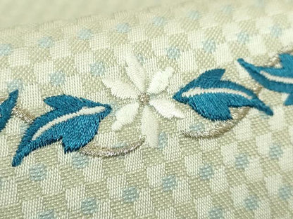 平和屋着物●極上　太鼓柄　京袋帯　WAKKA　ワッカ　総刺繍　花唐草　銀糸　逸品　未使用　DZAB8936kh6