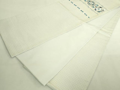 平和屋着物●極上　太鼓柄　京袋帯　WAKKA　ワッカ　総刺繍　花唐草　銀糸　逸品　DZAB8935kh6