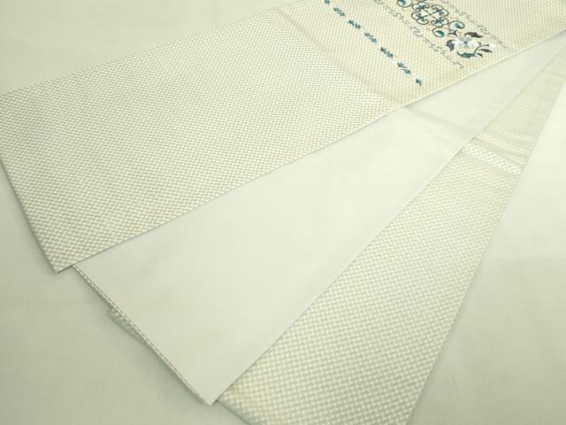平和屋着物●極上　太鼓柄　京袋帯　WAKKA　ワッカ　総刺繍　花唐草　銀糸　逸品　DZAB8935kh6