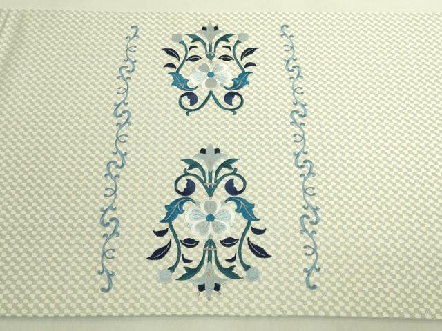 平和屋着物●極上　太鼓柄　京袋帯　WAKKA　ワッカ　総刺繍　花唐草　銀糸　逸品　DZAB8935kh6