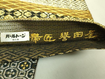 平和屋着物●極上　創業280年　誉田屋源兵衛　両面　全通柄袋帯　唐織　誉文彫金　金銀糸　逸品　DZAB8939kh6