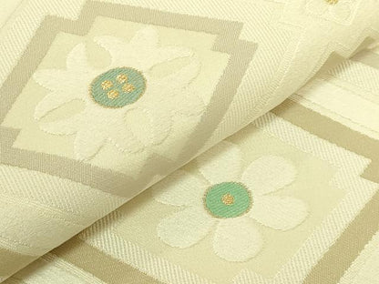 平和屋本店●極上　銀座もとじ　九寸名古屋帯　唐織　花菱文　金糸　逸品　DZAB8944kh6
