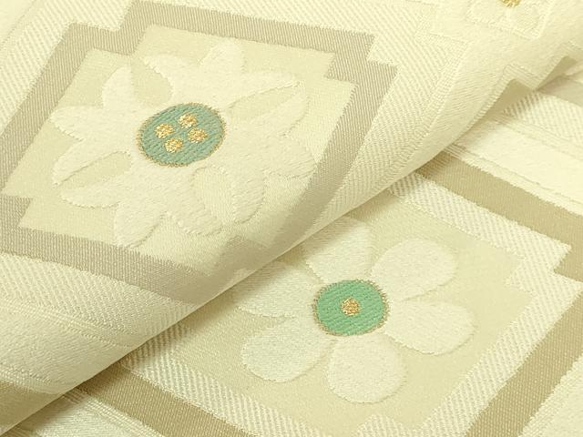 平和屋本店●極上　銀座もとじ　九寸名古屋帯　唐織　花菱文　金糸　逸品　DZAB8944kh6