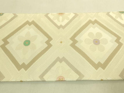 平和屋本店●極上　銀座もとじ　九寸名古屋帯　唐織　花菱文　金糸　逸品　DZAB8944kh6