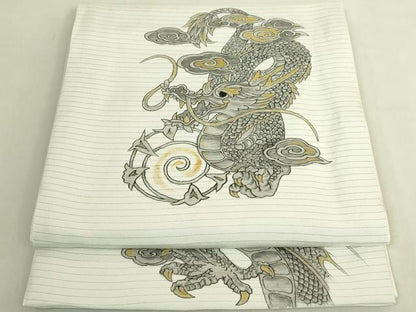 平和屋着物＊極上　夏物　太鼓柄袋帯　作家物　雲龍　金彩　逸品　DZAB8947kh6