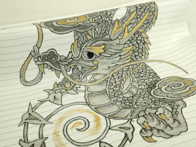平和屋着物＊極上　夏物　太鼓柄袋帯　作家物　雲龍　金彩　逸品　DZAB8947kh6