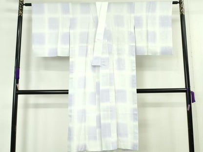 平和屋本店●極上　江戸小紋・長襦袢(無双仕立て)セット　角通し　淡藤色×白　逸品　DZAB8951kh6