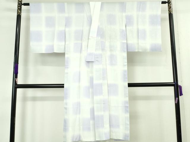 平和屋本店●極上　江戸小紋・長襦袢(無双仕立て)セット　角通し　淡藤色×白　逸品　DZAB8951kh6