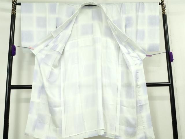 平和屋本店●極上　江戸小紋・長襦袢(無双仕立て)セット　角通し　淡藤色×白　逸品　DZAB8951kh6