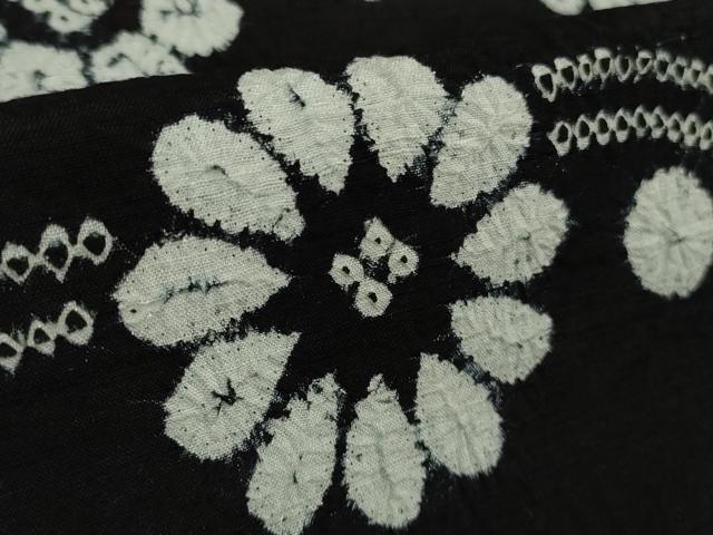 平和屋着物●極上　訪問着　紬地　絞り　舞花文　黒地　健勝苑扱い　逸品　未使用　DZAB8958kh6
