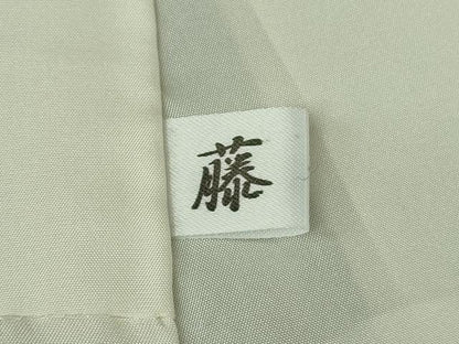 平和屋本店●極上 本場結城紬 重要無形文化財 地機 奥順謹製 野村福一 100亀甲 飛び亀甲柄 短冊 灰白色地 証紙付き 逸品 未使用DZAB8960kh6