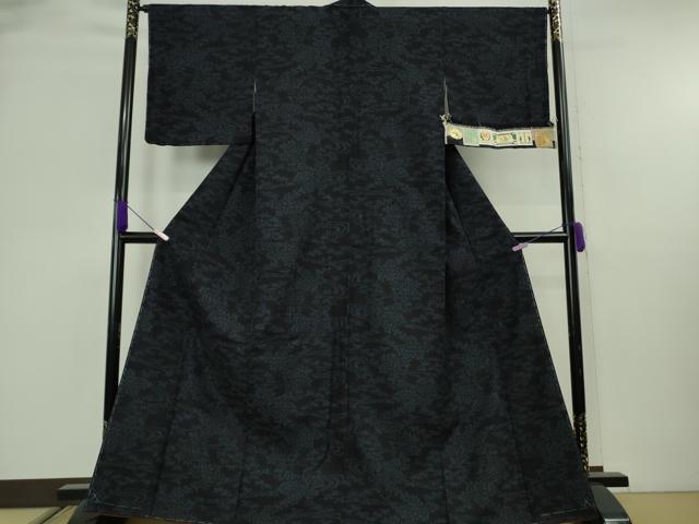 平和屋本店●極上　本場結城紬　重要無形文化財　100亀甲　流水花文　近鉄百貨店扱い　証紙付き　逸品　未使用　DZAB8961kh6