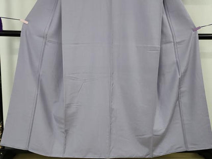 平和屋着物●極上　結城紬　奥順謹製　はたおり娘　手緒里　色無地　藤色　さが美扱い　証紙・証明書付き　逸品　未使用　DZAB8963kh6
