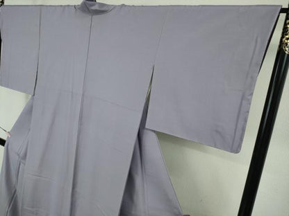 平和屋着物●極上　結城紬　奥順謹製　はたおり娘　手緒里　色無地　藤色　さが美扱い　証紙・証明書付き　逸品　未使用　DZAB8963kh6