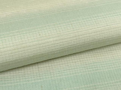 平和屋着物●極上　紬　横段文　白緑色地　ロング丈　逸品　DZAB8964kh6
