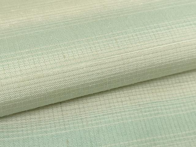 平和屋着物●極上　紬　横段文　白緑色地　ロング丈　逸品　DZAB8964kh6