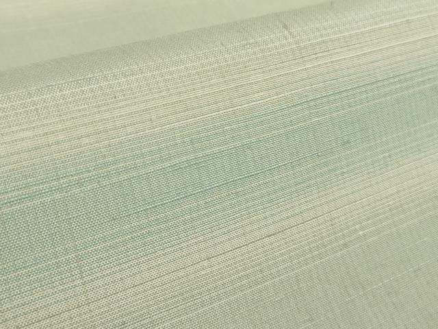 平和屋着物●極上　紬　横段文　白緑色地　ロング丈　逸品　DZAB8964kh6